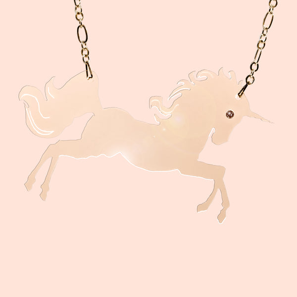 Clear Unicorn Necklace